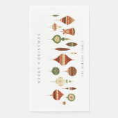 SERVIETTE EN PAPIER ÉLÉGANT PASTEL ROUGE ÉTOILE VERT CHIRSTMAS ORNAMES (Devant)