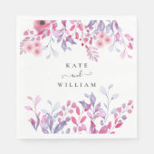 Serviette En Papier Élégant pays violet Fleurs sauvages Floral (Devant)