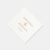 Serviette En Papier Elegant Peach Minimalist Names (Coin)