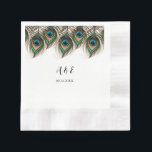Serviette En Papier Élégant Peacock Feather Mariage serviettes<br><div class="desc">Élégant Peacock Mariage papier serviettes</div>