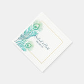Serviette En Papier Élégant Peacock Or Mariage Party Papier serviettes (Coin)