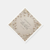 Serviette En Papier Elegant Pearl Fête des mariées (Coin)
