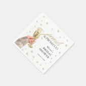 Serviette En Papier Elegant Pearls et Prosecco Fête des mariées Brunch (Coin)