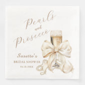 Serviette En Papier Elegant Pearls & Prosecco Bridal Shower  (Devant)