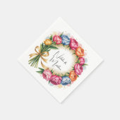 Serviette En Papier Elégant Peony Bouquet Mariage (Coin)