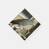 Serviette En Papier Élégant perroquet gris africain du Congo sur pied (Coin)