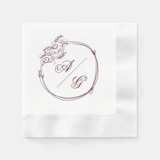 Serviette En Papier Elegant Personalized Wedding Napkin (Devant)