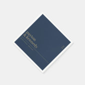 Serviette En Papier Elégant Personnalisé Avec Nom Mariage Réception (Coin)