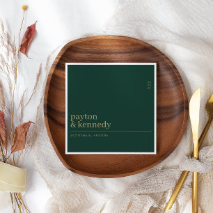 Serviette En Papier Elégant Personnalisé Avec Nom Mariage Réception