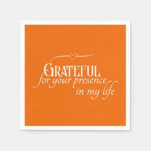 Serviette En Papier Elégant Personnalisé Grateful Automne Thanksgiving
