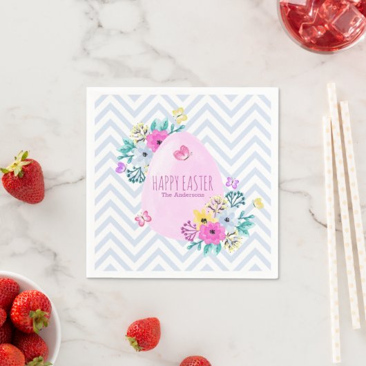 Serviette En Papier Elégant Personnalisé Joyeux Pâques | Serviette en  (En situation)