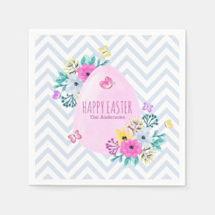 Serviette En Papier Elégant Personnalisé Joyeux Pâques   Serviette en 