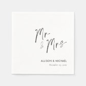 Serviette En Papier Elégant Personnalisé M & Mme Mariage Napkins (Devant)
