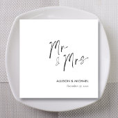 Serviette En Papier Elégant Personnalisé M & Mme Mariage Napkins