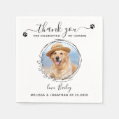 Serviette En Papier Élégant Personnalisé Merci photo de chien Mariage  (Devant)