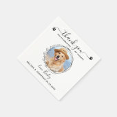 Serviette En Papier Élégant Personnalisé Merci photo de chien Mariage  (Coin)