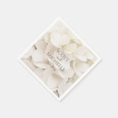 Serviette En Papier Élégant Pétales de Fleur Blanche Papier Floral Nap (Coin)