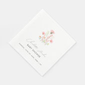 Serviette En Papier Elégant petit Baby shower Fleur sauvage moderne (Coin)