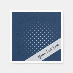 Serviette En Papier élégant petit bleu marine blanc pois motif