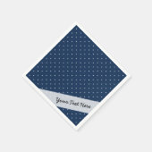 Serviette En Papier élégant petit bleu marine blanc pois motif (Coin)