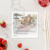 Serviette En Papier Elégant Photo Simple Couple Fun Fact pour Mariage (En situation)