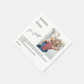 Serviette En Papier Élégant Photo Simple Script Fun Faits Mariage (Coin)