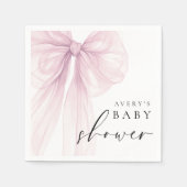 Serviette En Papier Elegant Pink Bow Baby Shower (Devant)