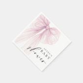 Serviette En Papier Elegant Pink Bow Baby Shower (Coin)