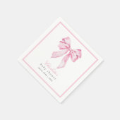 Serviette En Papier Elegant Pink Bow Baby Shower  (Coin)