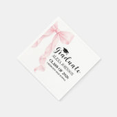 Serviette En Papier Elegant Pink Bow Graduation Cap Graduate (Coin)