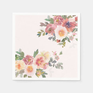Serviette En Papier Elegant Pink Floral Bridal Shower