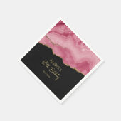 Serviette En Papier Elegant Pink Gold Abstract Marble Design (Coin)