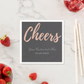 Serviette En Papier Elegant Pink Gold Cheer Party Theme Design napkin (En situation)