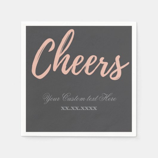 Serviette En Papier Elegant Pink Gold Cheer Party Theme Design napkin (Devant)