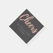Serviette En Papier Elegant Pink Gold Cheer Party Theme Design napkin (Coin)
