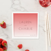 Serviette En Papier Elegant Pink Typographic Gradient (En situation)