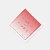 Serviette En Papier Elegant Pink Typographic Gradient (Coin)