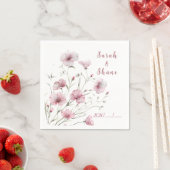 Serviette En Papier Elegant Pink Wildflower Botanical  Wedding (En situation)