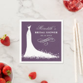 Serviette En Papier Elegant Plum Silver Wedding Gown Bridal Shower (En situation)
