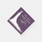 Serviette En Papier Elegant Plum Silver Wedding Gown Bridal Shower (Coin)