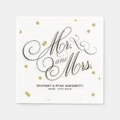 Serviette En Papier Élégant point d'or Napkin (Devant)