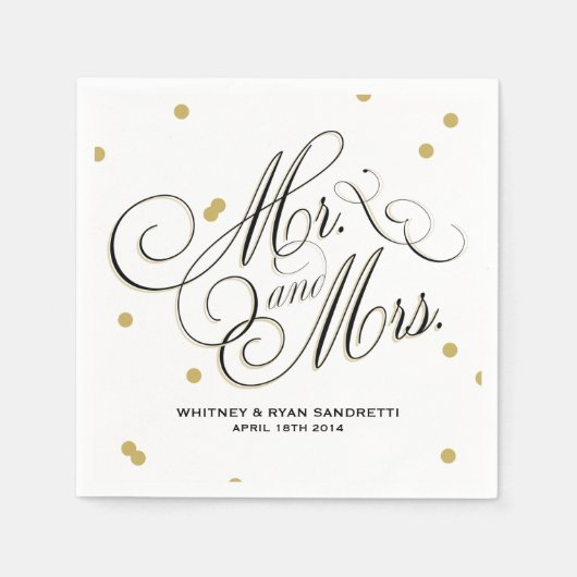 Serviette En Papier Élégant point d'or Napkin (Devant)