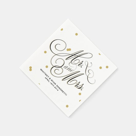 Serviette En Papier Élégant point d'or Napkin (Coin)