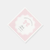 Serviette En Papier Élégant Pois bébé rose Bow bébé fille douche (Coin)