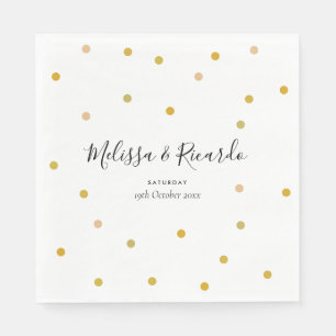 Serviette En Papier Élégant Pois or Mariage