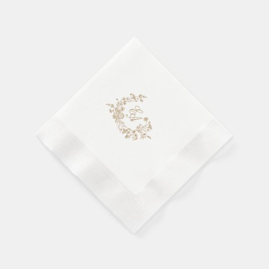 Serviette En Papier Élégant poitrine florale Mariage Napkin (Coin)