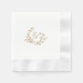 Serviette En Papier Élégant poitrine florale Mariage Napkin (Devant)