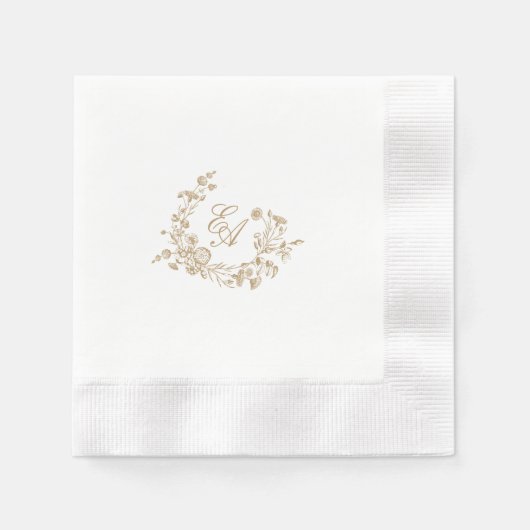 Serviette En Papier Élégant poitrine florale Mariage Napkin (Devant)