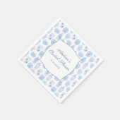 Serviette En Papier Élégant pot à gingembre en porcelaine blanche et b (Coin)