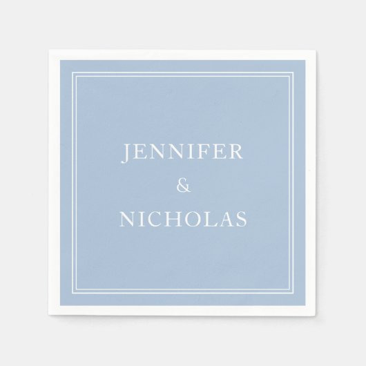 Serviette En Papier Elegant Powder Blue Wedding (Devant)